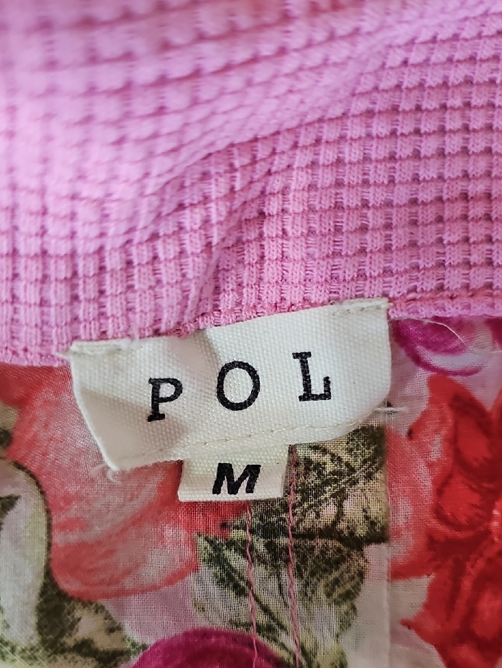 POL Pink Floral Patchwork Lace Button-Up Shirt - Picture 13 of 16